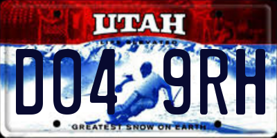 UT license plate D049RH
