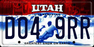 UT license plate D049RR