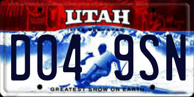 UT license plate D049SN