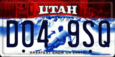 UT license plate D049SQ