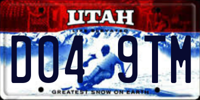 UT license plate D049TM