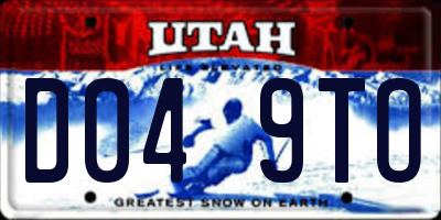 UT license plate D049TO