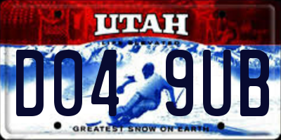UT license plate D049UB