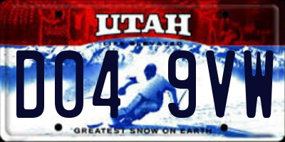UT license plate D049VW