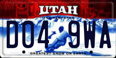 UT license plate D049WA
