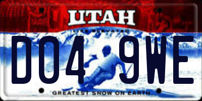 UT license plate D049WE