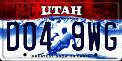 UT license plate D049WG