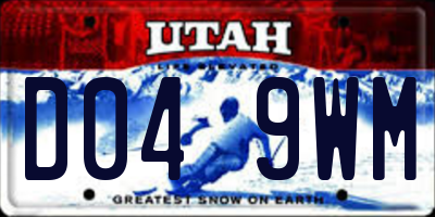 UT license plate D049WM