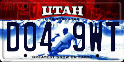 UT license plate D049WT