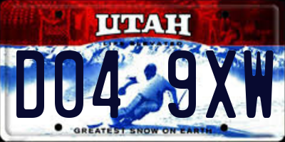 UT license plate D049XW