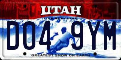 UT license plate D049YM