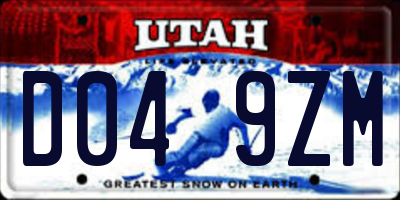UT license plate D049ZM