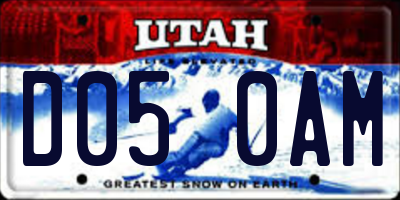 UT license plate D050AM