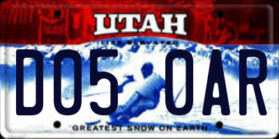UT license plate D050AR