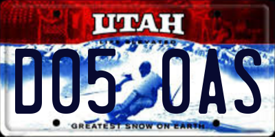 UT license plate D050AS