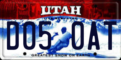 UT license plate D050AT