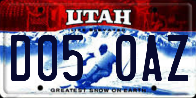 UT license plate D050AZ