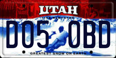 UT license plate D050BD