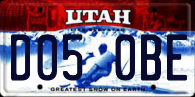 UT license plate D050BE