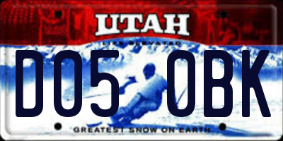 UT license plate D050BK