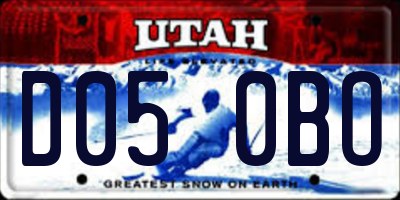 UT license plate D050BO