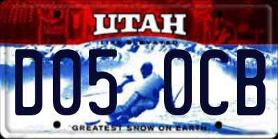 UT license plate D050CB