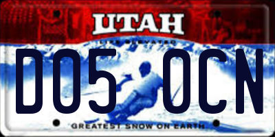 UT license plate D050CN