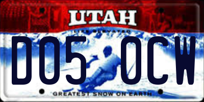 UT license plate D050CW