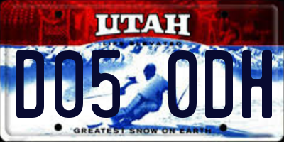 UT license plate D050DH