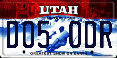 UT license plate D050DR