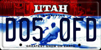 UT license plate D050FD