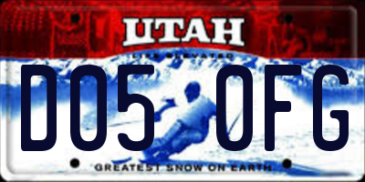 UT license plate D050FG
