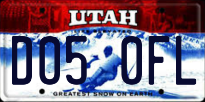 UT license plate D050FL