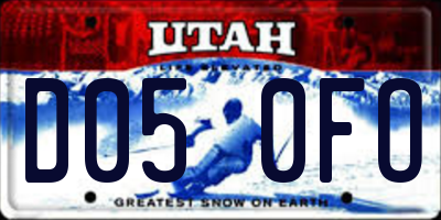 UT license plate D050FO