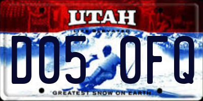 UT license plate D050FQ