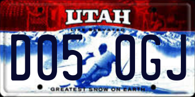 UT license plate D050GJ