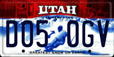 UT license plate D050GV
