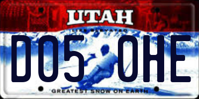 UT license plate D050HE