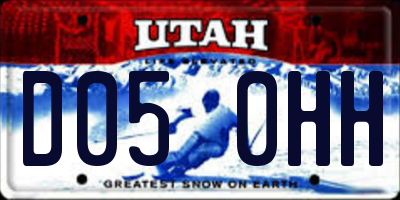 UT license plate D050HH
