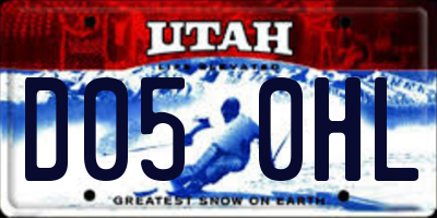 UT license plate D050HL