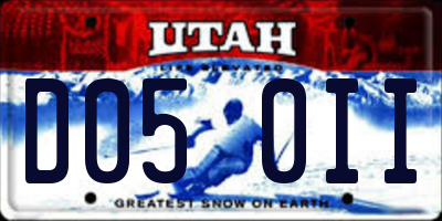 UT license plate D050II