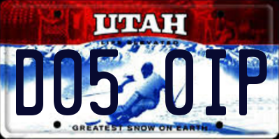 UT license plate D050IP