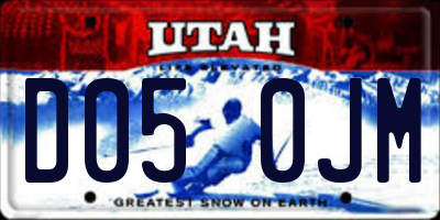 UT license plate D050JM