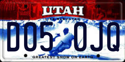 UT license plate D050JQ