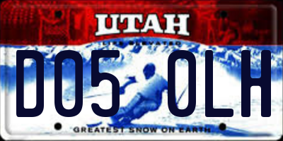 UT license plate D050LH