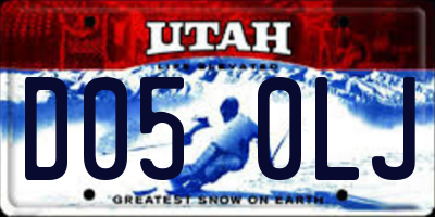 UT license plate D050LJ