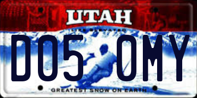 UT license plate D050MY