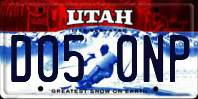 UT license plate D050NP