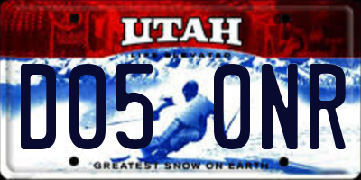 UT license plate D050NR