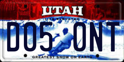 UT license plate D050NT